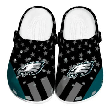 Philadelphia Eagles Clogs - Stellar Stripes Theme Green Black