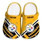 Pittsburgh Steelers Clogs - Customized Football Motif Gold