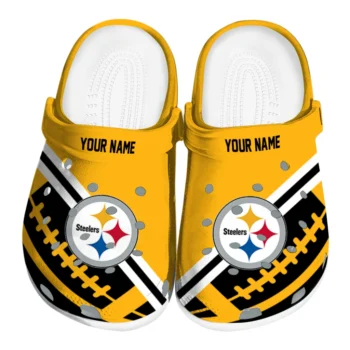 Pittsburgh Steelers Clogs - Customized Football Motif Gold