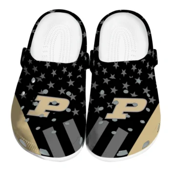 Purdue Boilermakers Clogs - Stellar Stripes Theme Gold Black