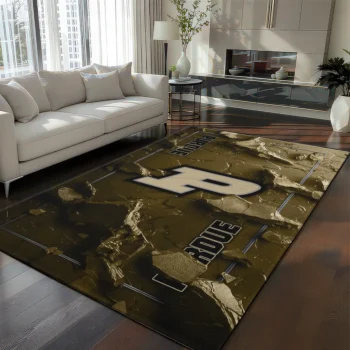 Purdue Boilermakers Rug - Cracked Surface Design Gold