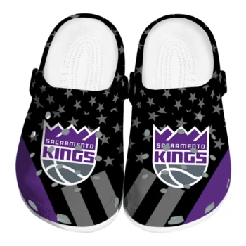 Sacramento Kings Clogs - Stellar Stripes Theme Purple Black
