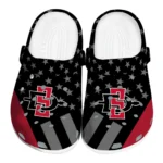 San Diego State Aztecs Clogs - Stellar Stripes Theme Red Black