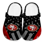 San Francisco 49ers Clogs - Stellar Stripes Theme Red Black