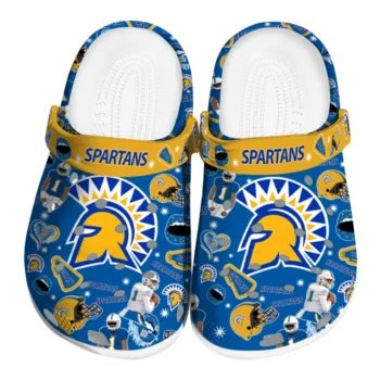 San Jose State Spartans Clogs - Football Icons Blue