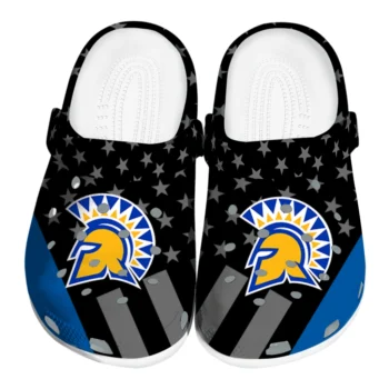 San Jose State Spartans Clogs - Stellar Stripes Theme Blue Black