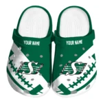 Saskatchewan Roughriders Clogs - Custom Football Motif Green