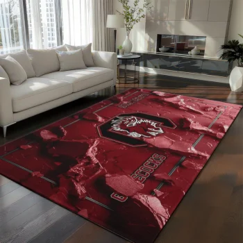 South Carolina Gamecocks Rug - Cracked Surface Design Garnet