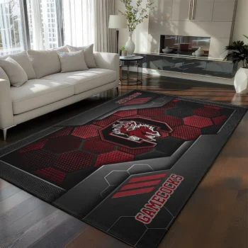 South Carolina Gamecocks Rug - Hexagonal Grid Pattern Garnet