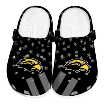 Southern Miss Golden Eagles Clogs - Stellar Stripes Theme Black