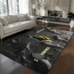 Southern Miss Golden Eagles Rug - Cracked Surface Design Black