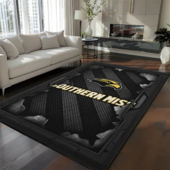 Southern Miss Golden Eagles Rug - Torn Mesh Black