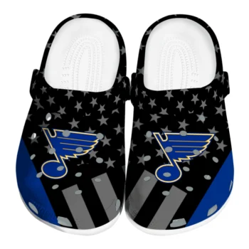 St. Louis Blues Clogs - Stellar Stripes Theme Blue Black