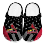 St. Louis Cardinals Clogs - Stellar Stripes Theme Red Black