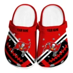 Tampa Bay Buccaneers Clogs - Customized Football Motif Red