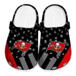 Tampa Bay Buccaneers Clogs - Stellar Stripes Theme Red Black
