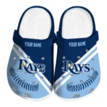 Tampa Bay Rays Clogs - Custom Baseball Motif Navy