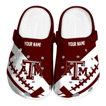Texas A&M Aggies Clogs - Customized Football Motif Maroon