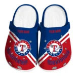 Texas Rangers Clogs - Customized Baseball Motif Blue