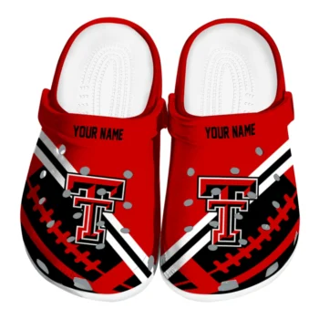 Texas Tech Red Raiders Clogs - Custom Football Motif Red