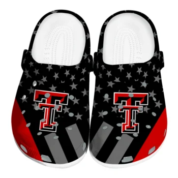 Texas Tech Red Raiders Clogs - Stellar Stripes Theme Red Black