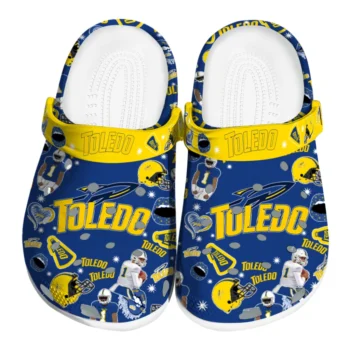 Toledo Rockets Clogs - Football Icons Blue
