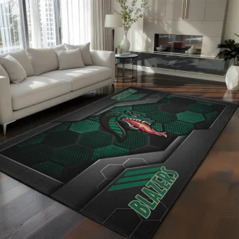 UAB Blazers Rug - Hexagonal Grid Pattern Green