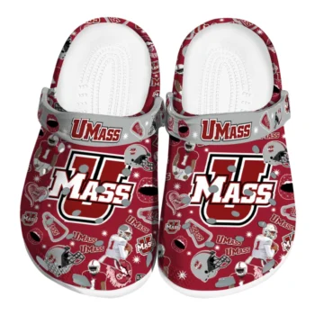 UMass Minutemen Clogs - Football Icons Red