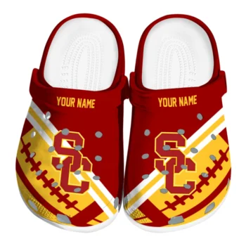 USC Trojans Clogs - Custom Football Motif Red
