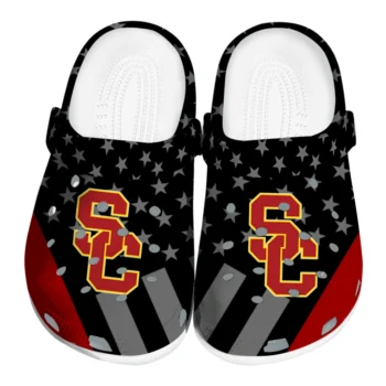 USC Trojans Clogs - Stellar Stripes Theme Red Black