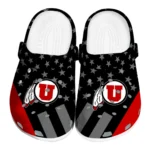 Utah Utes Clogs - Stellar Stripes Theme Red Black