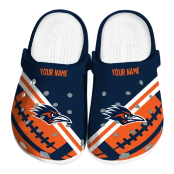 UTSA Roadrunners Clogs - Personalized Football Motif Orange