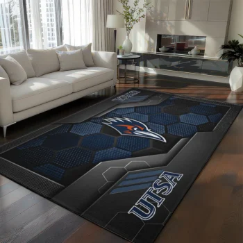 UTSA Roadrunners Rug - Hexagonal Grid Pattern Orange