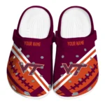 Virginia Tech Hokies Clogs - Personalized Football Motif Maroon