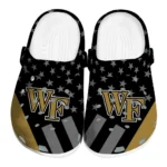 Wake Forest Demon Deacons Clogs - Stellar Stripes Theme Gold Black