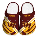 Washington Commanders Clogs - Custom Football Motif Burgundy
