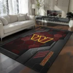Washington Commanders Rug - Hexagonal Grid Pattern Burgundy