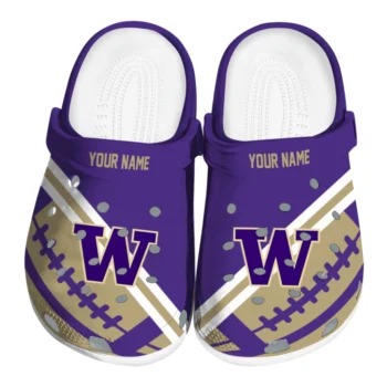 Washington Huskies Clogs - Custom Football Motif Purple