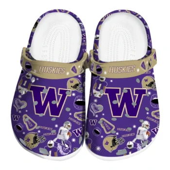 Washington Huskies Clogs - Football Icons Purple