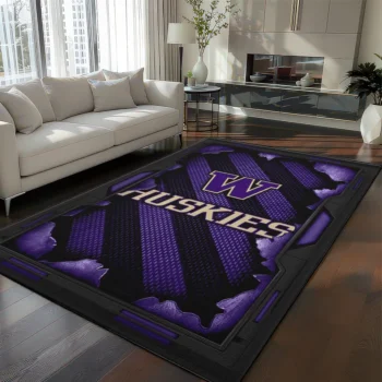 Washington Huskies Rug - Torn Mesh Purple