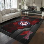 Washington Nationals Rug - Hexagonal Grid Pattern Red