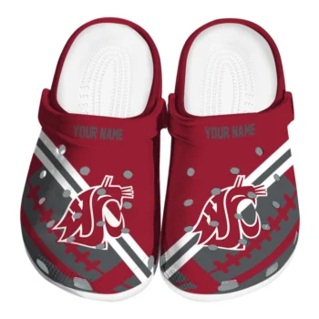 Washington State Cougars Clogs - Customized Football Motif Crimson