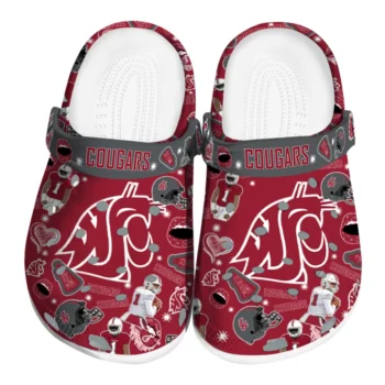 Washington State Cougars Clogs - Football Icons Crimson
