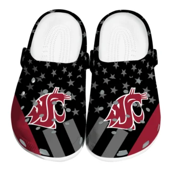 Washington State Cougars Clogs - Stellar Stripes Theme Crimson Black