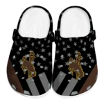 Wyoming Cowboys Clogs - Stellar Stripes Theme Brown Black