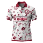 Alabama Crimson Tide Polo Shirt Personalized Floral Pinstripe Crimson White Best Selling