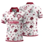 Alabama Crimson Tide Polo Shirt Personalized Floral Pinstripe Crimson White Best Selling