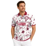 Alabama Crimson Tide Polo Shirt Personalized Floral Pinstripe Crimson White Best Selling