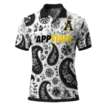 Appalachian State Mountaineers Polo Shirt Personalized Paisley Florals Black White Best Selling