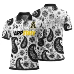 Appalachian State Mountaineers Polo Shirt Personalized Paisley Florals Black White Best Selling